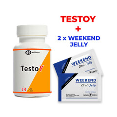 TestoY for Strong Erection 15 capsules + 2 packs of WEEKEND oral jelly for strong erections reviews and discounts sex shop